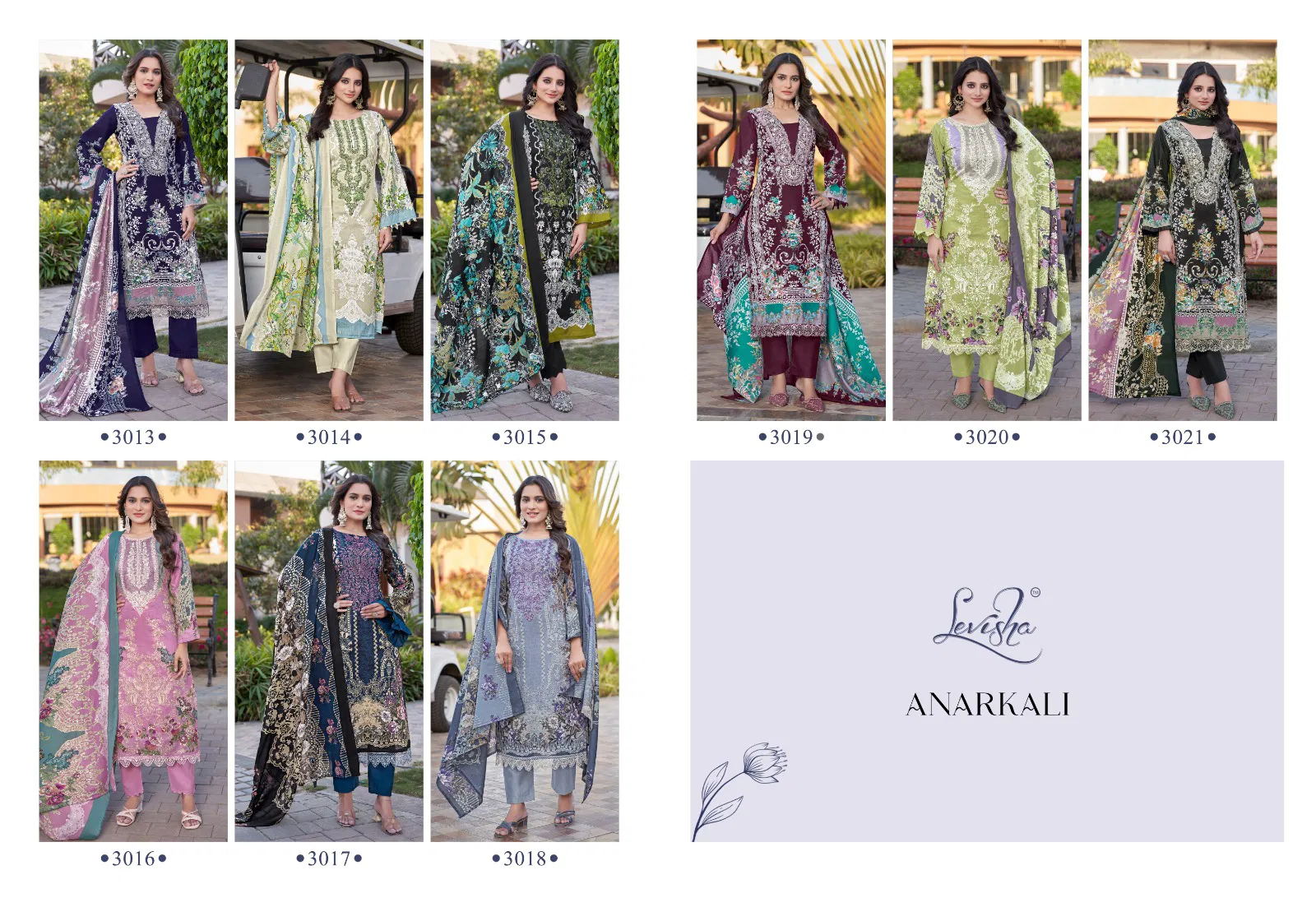 Anarkali by Levisha Solid Cotton Digital Printed Dress Material Orders In India